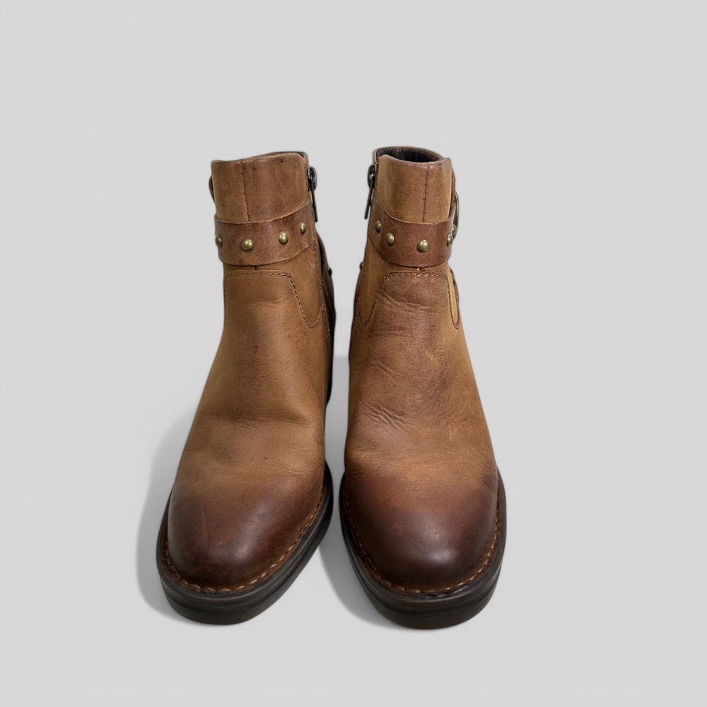 BØrn Brown Leather Buckle Strap Block Heel Ankle Boots US 6 - Picture 14 of 14